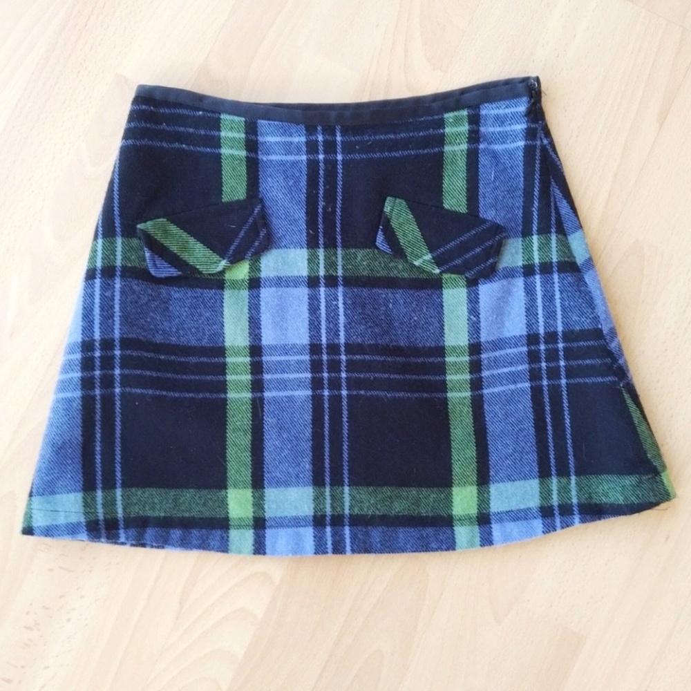 ENR Vintage Mini Skirt Blue Plaid